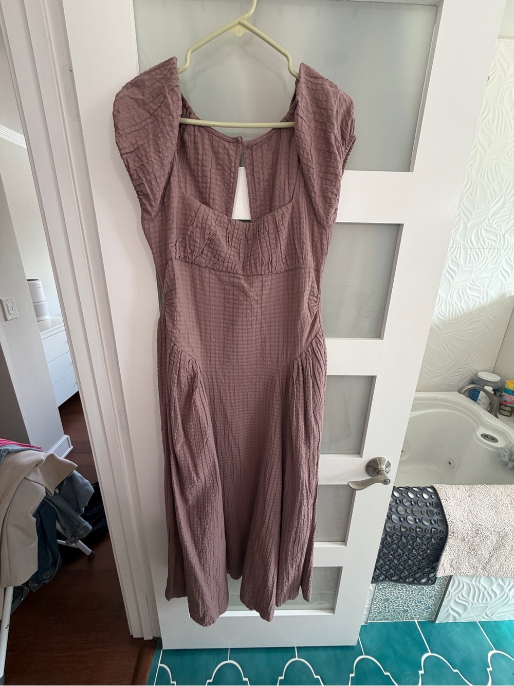 Free People Mauve Textured Midi Dress